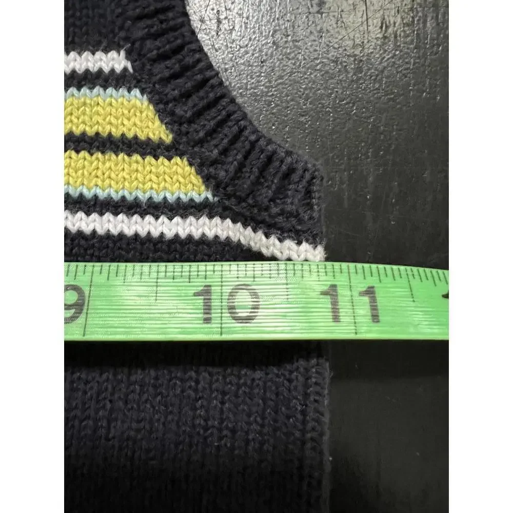 Baby Gap Sweater Vest Navy Blue Striped V-Neck Cotton 12-18‎ Months